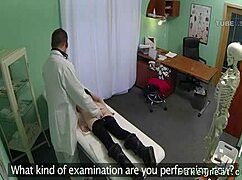 Amateur brunette patient gets dominated by doctor in fake hospital